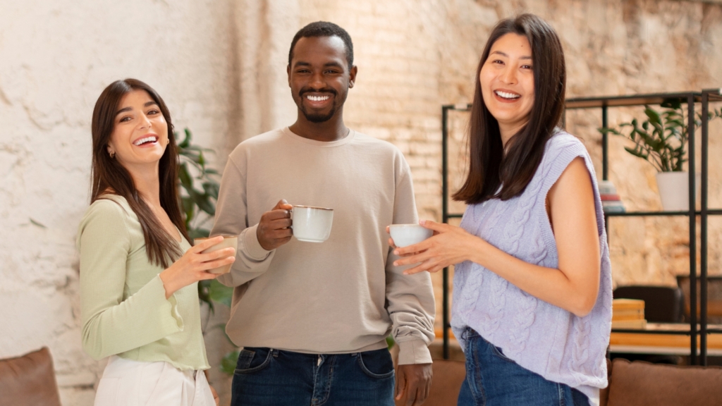 People smiling at camera